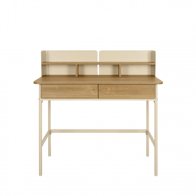 Copa - Bureau 2 tiroirs en bois et métal L100cm