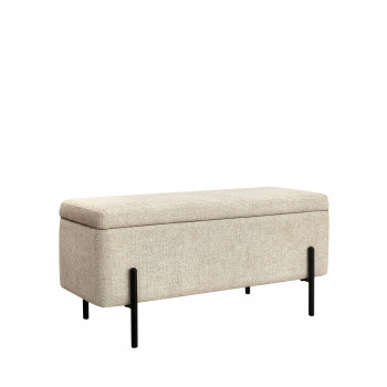 Kos - Banc coffre en tissu et métal L100cm