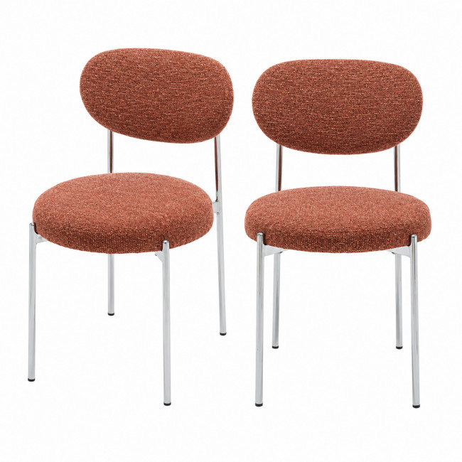 Kyoto - Lot de 2 chaises en tissu pieds chrome