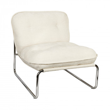Basil - Fauteuil en tissu pieds chrome