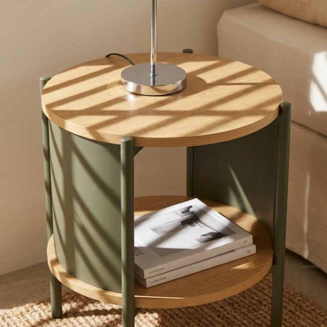 Paco - Table de chevet en bois et métal