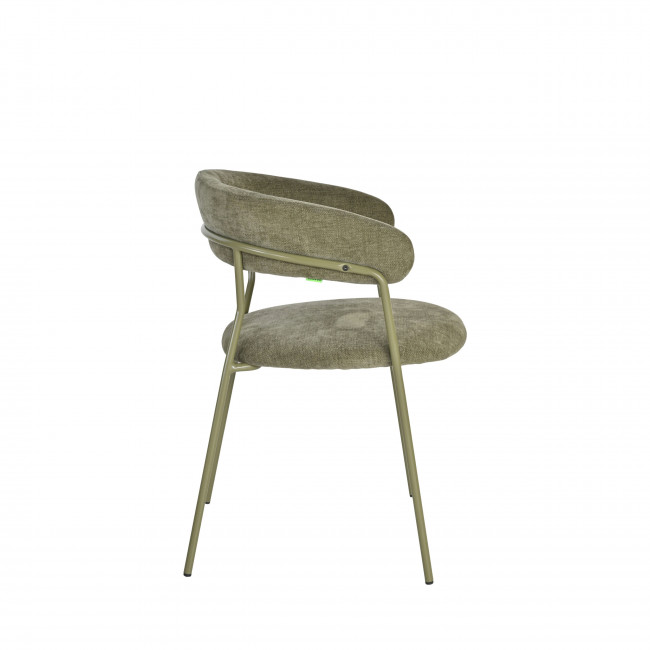Celesty - Lot de 2 fauteuils de table en tissu pieds métal