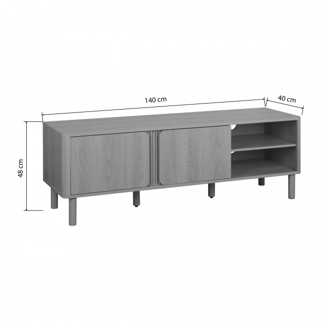 Noa - Meuble TV 2 portes en bois L140cm