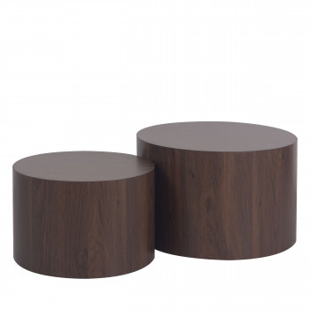 Elva - Lot de 2 tables d'appoint en bois