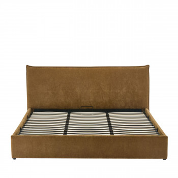 Cama -  Lit coffre en tissu 180x200cm