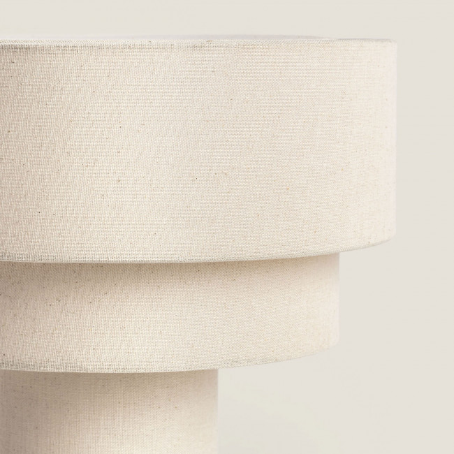 Punta - Lampe à poser ronde en lin ø30cm