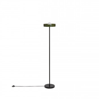 Flo - Lampadaire en verre et métal finition brillant H158cm