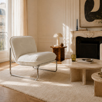 Basil - Fauteuil en tissu pieds chrome