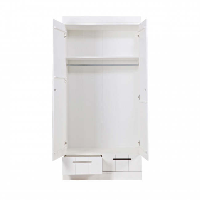 Armoire en pin 2 portes 2 tiroirs Connect