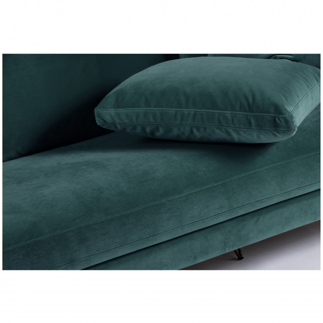 Villabon - Canapé en velours 4 places pieds noirs