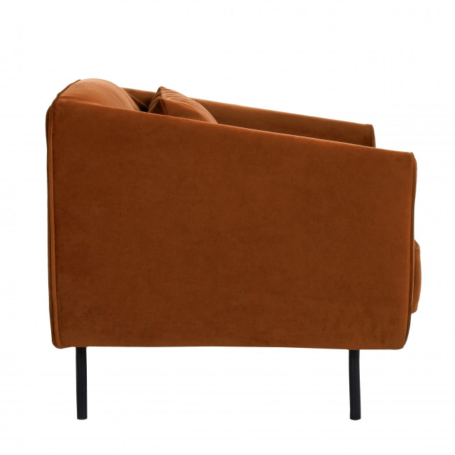Winsen - Fauteuil en velours pieds droits en métal