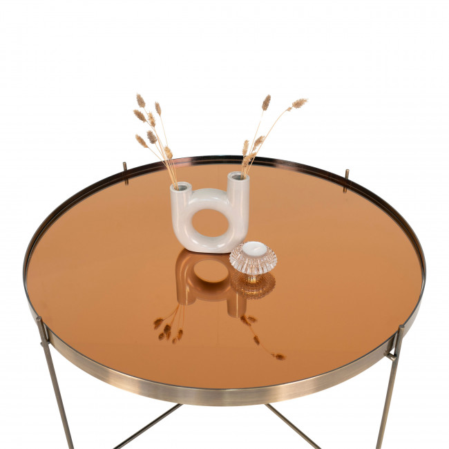Venezia – Table basse en verre et métal ø70xh40 cm