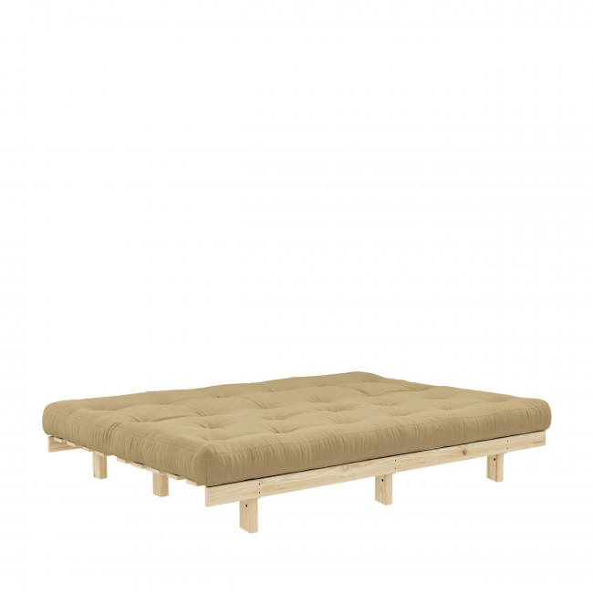 Lean – Canapé convertible en bois naturel et tissu