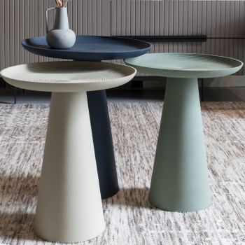 Ringar - Table d'appoint ronde en aluminium ø34,5cm