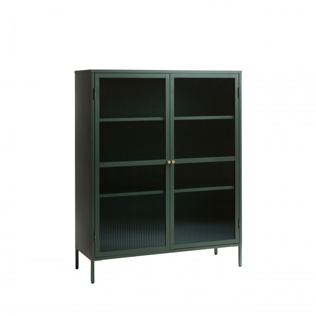 Bjorn - Vaisselier 2 portes en verre stié et métal H140cm