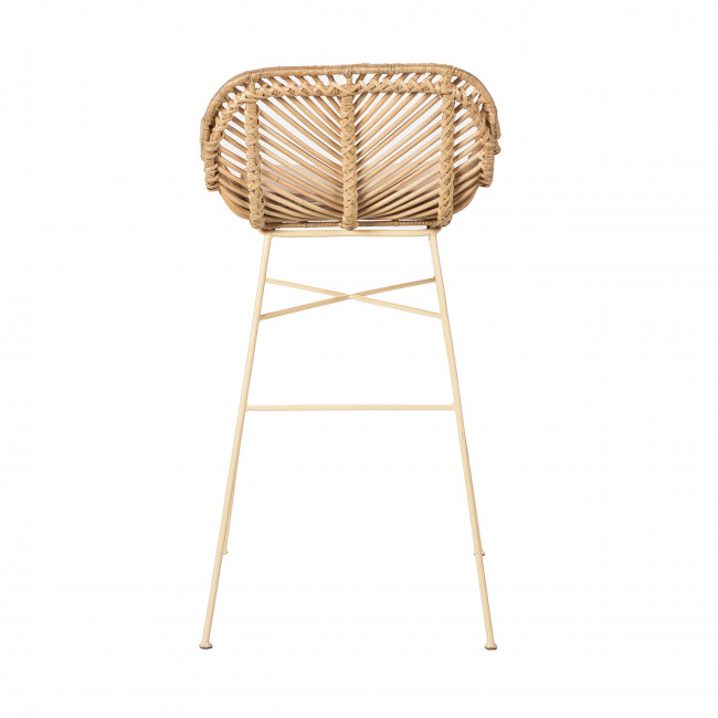Nunuhai - Lot de 2 tabourets de bar en rotin pieds beige 68cm